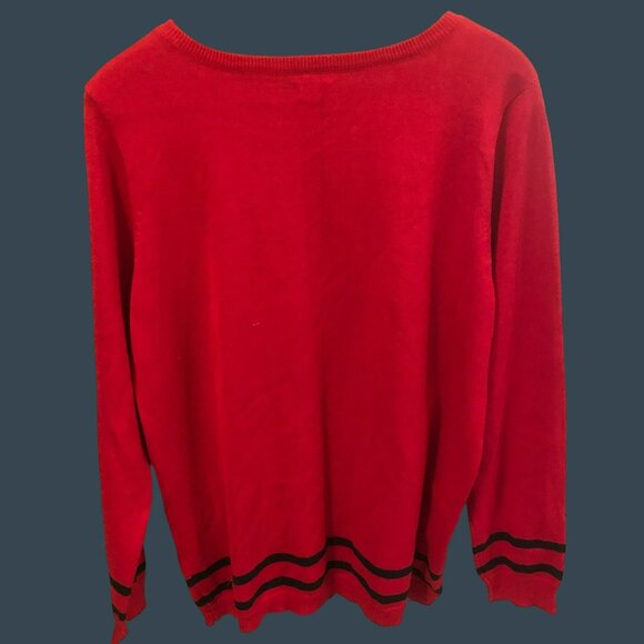 IZOD Sweater Men's Argyle Diamond Red Sz L - Picture 5 of 7
